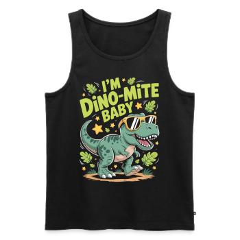 Chemise pour bébé Dino-Mite - Débardeur bio Premium Homme - noir - Devant - Michal (187cm)
