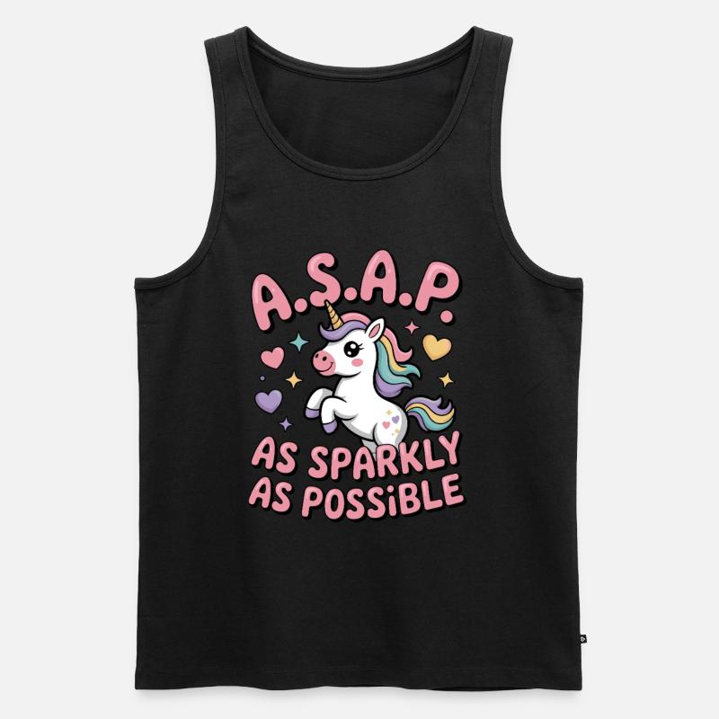 Glitzerndes Einhorn - Männer Premium Bio Tank Top - Schwarz
