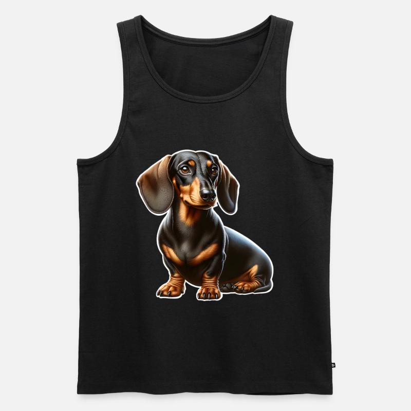 Dackel - Männer Premium Bio Tank Top - Schwarz