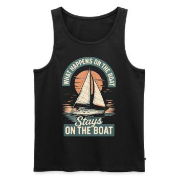 What happens on the boat humorous captain - Men's Premium Organic Tank Top - black - Front - Michal (187cm)