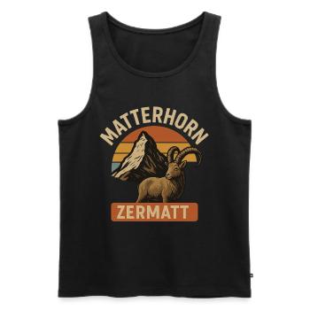 Matterhorn Zermatt Berge Schweiz Alpen Berg - Männer Premium Bio Tank Top - Schwarz - Vorne - Michal (187cm)