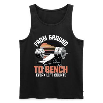 Chest Training Bodybuilders From Ground To Bench - Men's Premium Organic Tank Top - black - Front - AI Model Male 178 light (178cm)