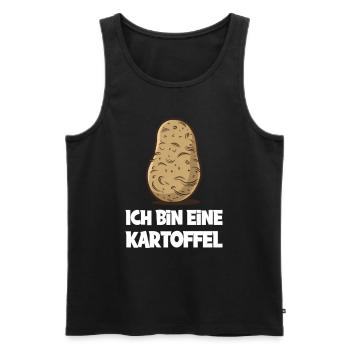 Ich Bin Eine Kartoffel – Humorvoller - Männer Premium Bio Tank Top - Schwarz - Vorne - Michal (187cm)