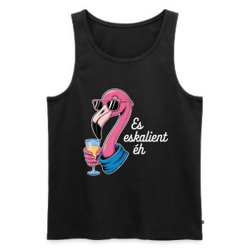 Es Eskalient Éh Flamingo avec lunettes de soleil et - Débardeur bio Premium Homme - noir - Devant - Michal (187cm)