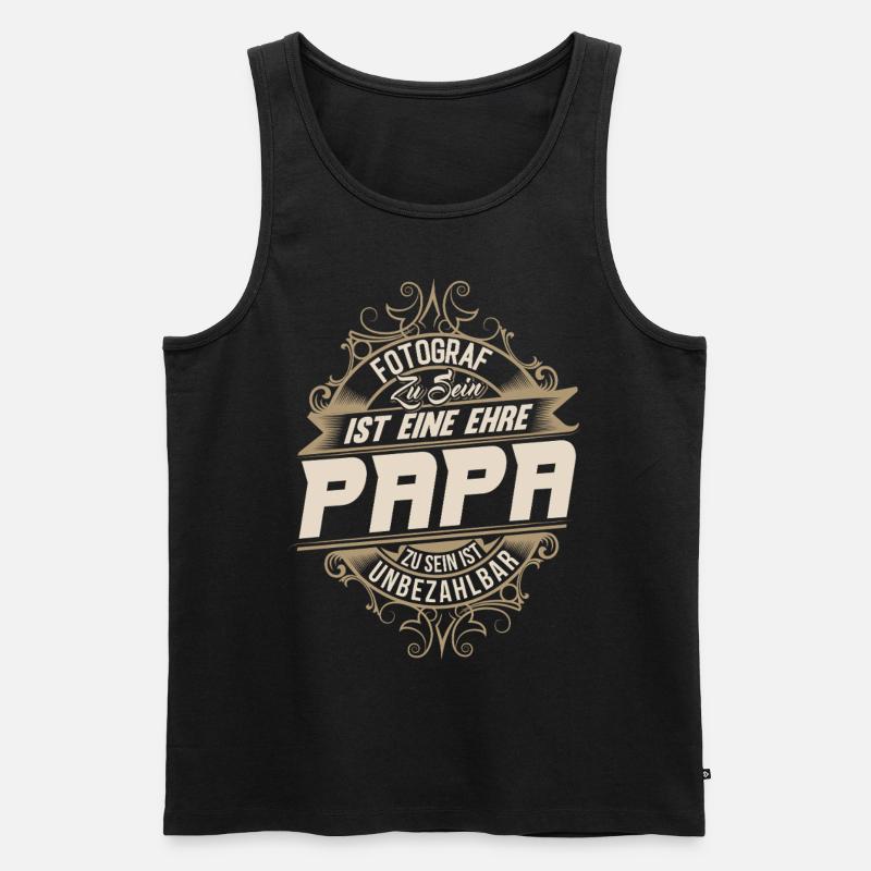 Fotograf Papa - Männer Premium Bio Tank Top - Schwarz