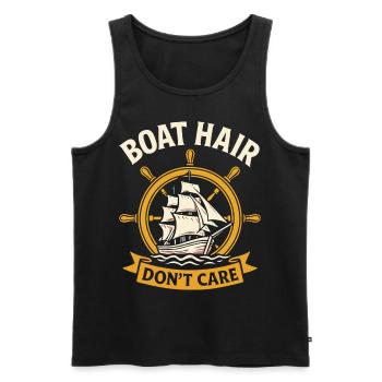 Boot Hair Don’t Care Dicton drôle - Débardeur bio Premium Homme - noir - Devant - Michal (187cm)