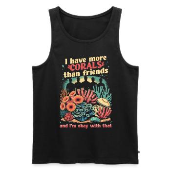 Korallenzucht More Corals Than Friends - Männer Premium Bio Tank Top - Schwarz - Vorne - Michal (187cm)