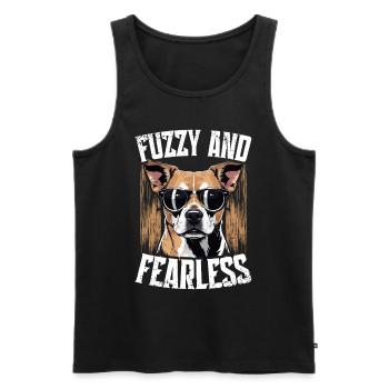 Kangal Dog Fuzzy And Fearless - Men's Premium Organic Tank Top - black - Front - Michal (187cm)