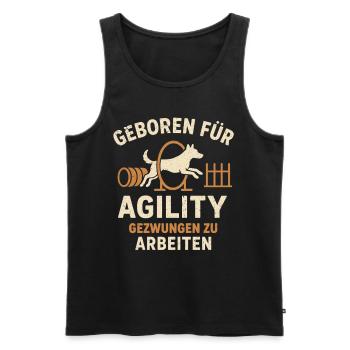 Chien Sport Agility Loisir Loisir Équipe Chien - Débardeur bio Premium Homme - noir - Devant - AI Model Male 178 light (178cm)