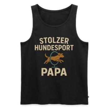 Hundesport Papa Agility Männer Hunde Shirt - Männer Premium Bio Tank Top - Schwarz - Vorne - AI Model Male 178 light (178cm)