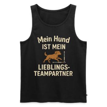 Agility Dog Training Team Partner Dog Lover - Men's Premium Organic Tank Top - black - Front - AI Model Male 178 light (178cm)