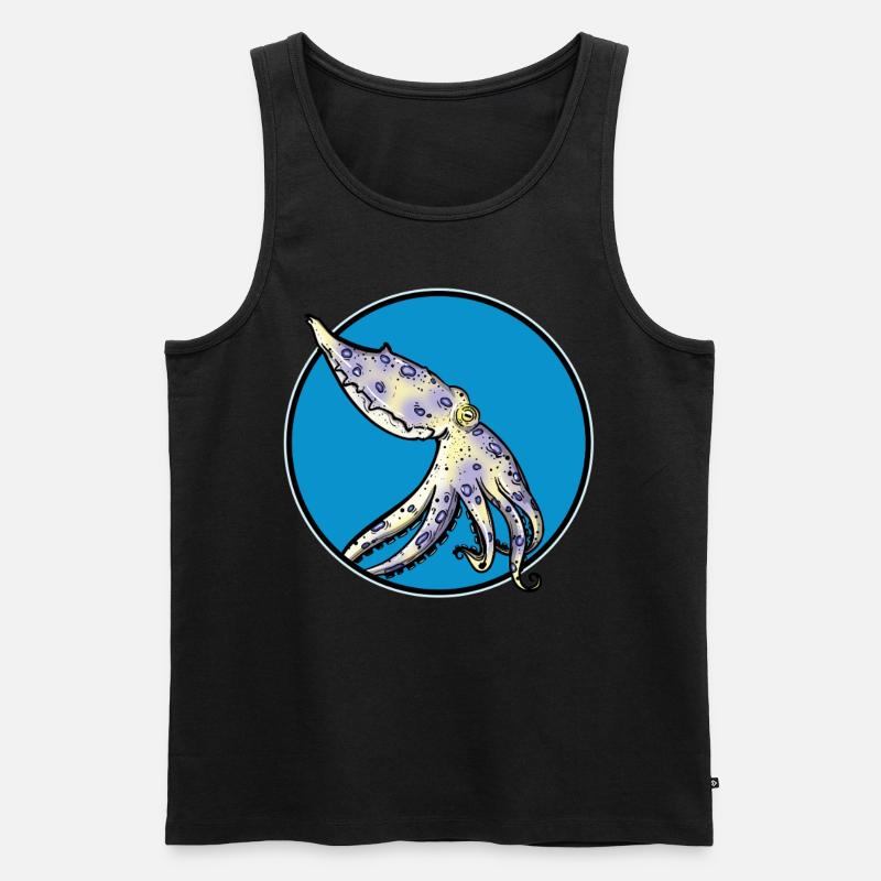 Blue Ringed Octopus Blaugeringelter Krake - Men's Premium Organic Tank Top - black