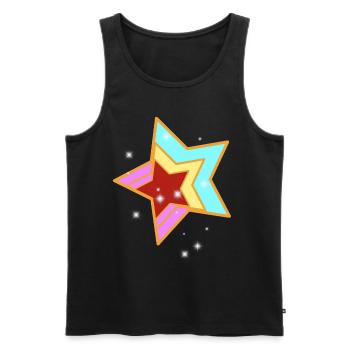Retro Sterne Vintage 60er 80er - Männer Premium Bio Tank Top - Schwarz - Vorne - AI Model Male 178 light (178cm)