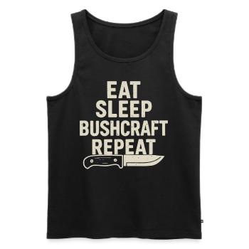 Eating Sleeping Bushcraft Repetition Prepper - Men's Premium Organic Tank Top - black - Front - AI Model Male 178 light (178cm)