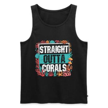 Coral Farming Straight Outta Corals - Men's Premium Organic Tank Top - black - Front - AI Model Male 178 light (178cm)