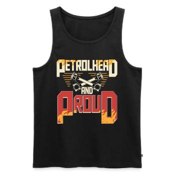 Petrolhead And Proud Auto Tuning Motorsport - Men's Premium Organic Tank Top - black - Front - AI Model Male 178 light (178cm)
