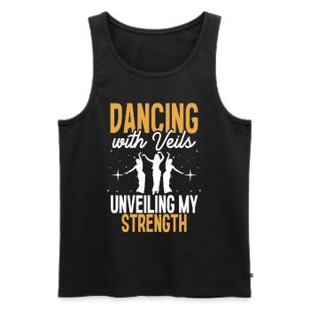 Belly Dance Belly Dancer Dancing With Veils - Men's Premium Organic Tank Top - black - Front - AI Model Male 178 light (178cm)