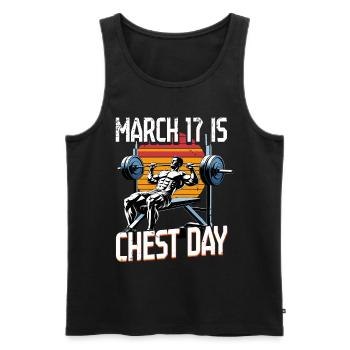Chest Training Bodybuilders 17 March - Men's Premium Organic Tank Top - black - Front - AI Model Male 178 light (178cm)