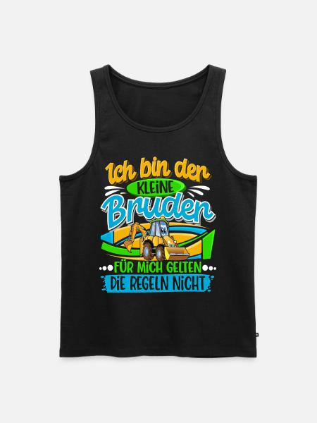 Kleiner Bruder Bagger - Männer Premium Bio Tank Top - Schwarz