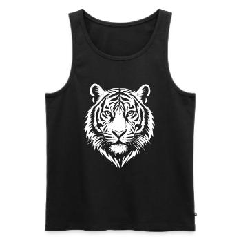 Tiger - Tiger Head - Big Cat - Costume - Men's Premium Organic Tank Top - black - Front - AI Model Male 178 light (178cm)