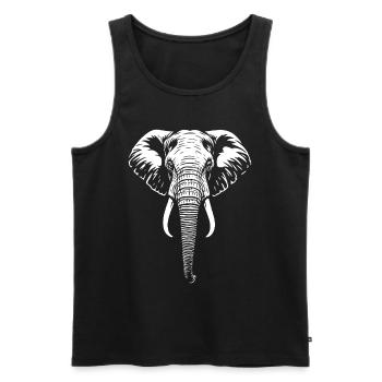 Elephant - Big Game, Tusk, Ivory - Men's Premium Organic Tank Top - black - Front - AI Model Male 178 light (178cm)
