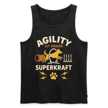 Agility Teampartner Hundeplatz Hundesport Spaß - Männer Premium Bio Tank Top - Schwarz - Vorne - AI Model Male 178 light (178cm)