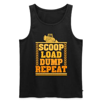 Kompaktlader Skid Steer Operator Scoop Load Dump - Débardeur bio Premium Homme - noir - Devant - AI Model Male 178 light (178cm)