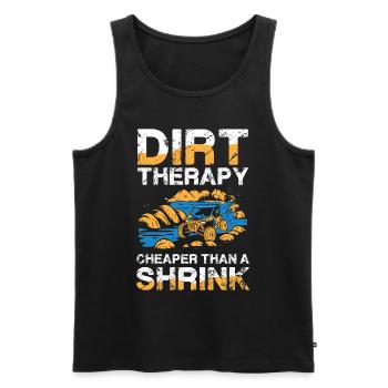 Dirt Therapy Abenteuer Offroad Erleben - Männer Premium Bio Tank Top - Schwarz - Vorne - Michal (187cm)