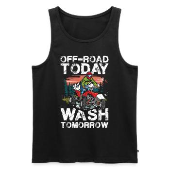 Off-Road Abenteuer Heute Wasch Morgen - Männer Premium Bio Tank Top - Schwarz - Vorne - Michal (187cm)