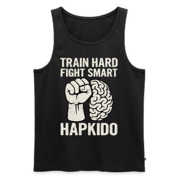 S’entraîner Dur Combattre Smart Hapkido - Débardeur bio Premium Homme - noir - Devant - AI Model Male 178 light (178cm)