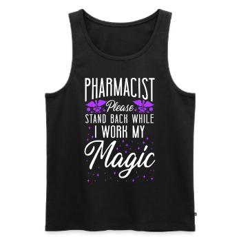 Technicien en pharmacie - Débardeur bio Premium Homme - noir - Devant - Michal (187cm)