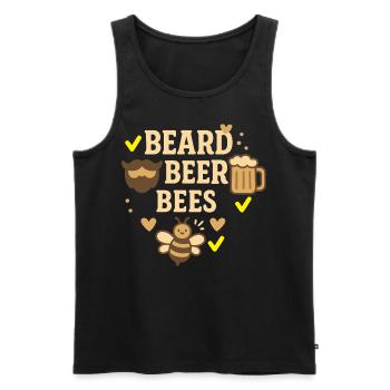 Bee Beekeeper Beard Beer Bees Honey - Men's Premium Organic Tank Top - black - Front - Michal (187cm)