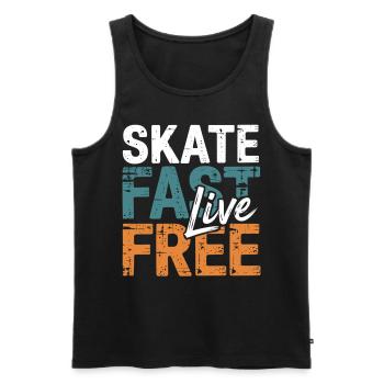 Skate Fast Live Free - Men's Premium Organic Tank Top - black - Front - AI Model Male 178 light (178cm)