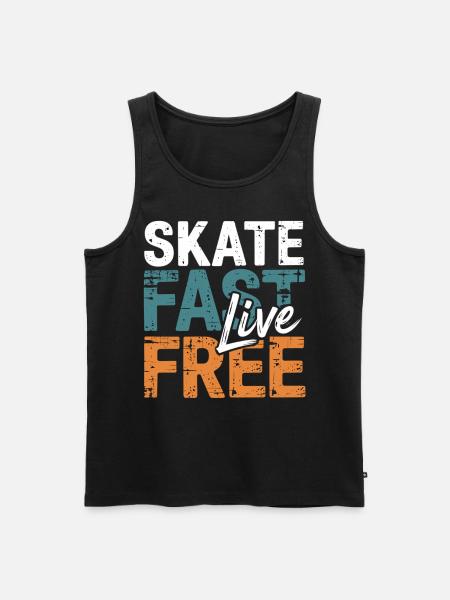 Skate Fast Live Gratuit - Débardeur bio Premium Homme - noir