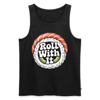 Roll With It Sushi - Männer Premium Bio Tank Top - Schwarz - Vorne - AI Model Male 178 light (178cm)