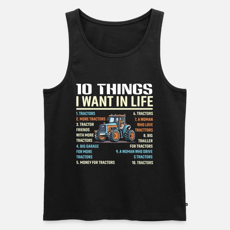 Traktor - Männer Premium Bio Tank Top - Schwarz
