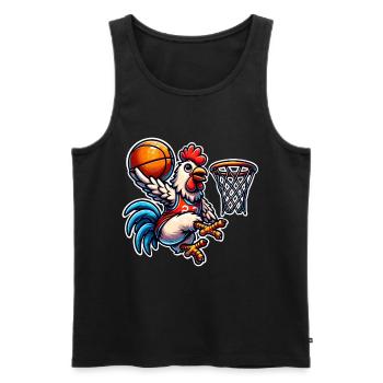 Basketball Chicken - Men's Premium Organic Tank Top - black - Front - Michal (187cm)