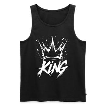 König Krone Splash King Crown - Men's Premium Organic Tank Top - black - Front - Michal (187cm)