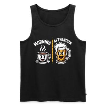 Chemise Routine Café & Bière - Débardeur bio Premium Homme - noir - Devant - Michal (187cm)