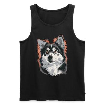 Stunning Husky Portrait in Vivid Colors - Men's Premium Organic Tank Top - black - Front - Michal (187cm)