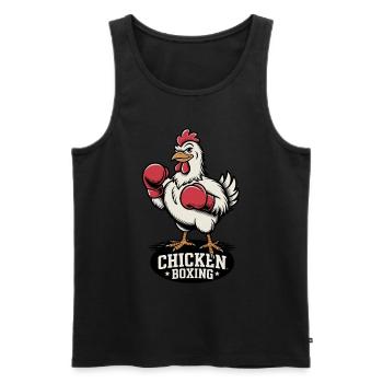 Funny Chicken Boxing Motif for Sports Fans - Men's Premium Organic Tank Top - black - Front - Michal (187cm)