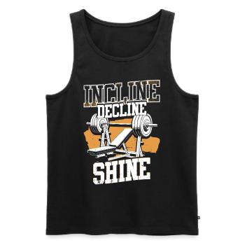 Chest Training Bodybuilder Incline Decline - Men's Premium Organic Tank Top - black - Front - AI Model Male 178 light (178cm)
