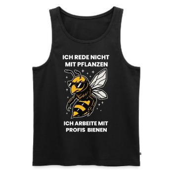 Bienen Imker Ich Rede Nicht Mit Pflanzen - Männer Premium Bio Tank Top - Schwarz - Vorne - Michal (187cm)