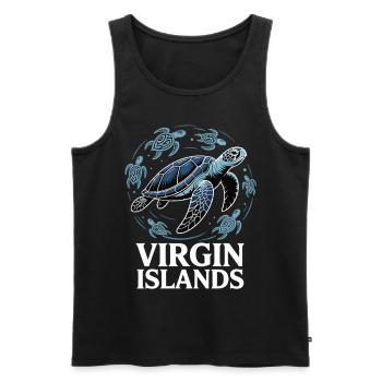 Schildkrötenliebe Virgin Islands - Männer Premium Bio Tank Top - Schwarz - Vorne - AI Model Male 178 light (178cm)