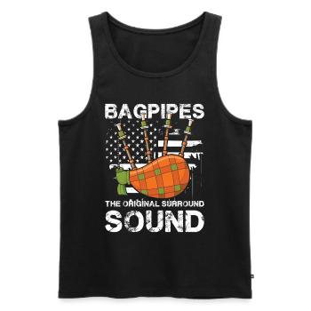 Bagpipes The Original Surround Sound Scottish - Men's Premium Organic Tank Top - black - Front - Michal (187cm)