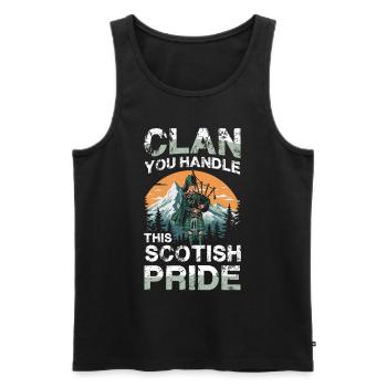 Can you handle Scottish pride? Clan - Men's Premium Organic Tank Top - black - Front - AI Model Male 178 light (178cm)