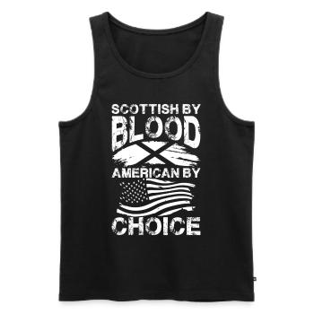 Scottish by Blood American by Choice - Men's Premium Organic Tank Top - black - Front - Michal (187cm)