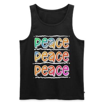 Peace - Men's Premium Organic Tank Top - black - Front - AI Model Male 178 light (178cm)