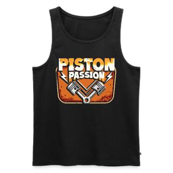 Petrolhead Auto Tuning Motorsport Piston Passion - Men's Premium Organic Tank Top - black - Front - AI Model Male 178 light (178cm)