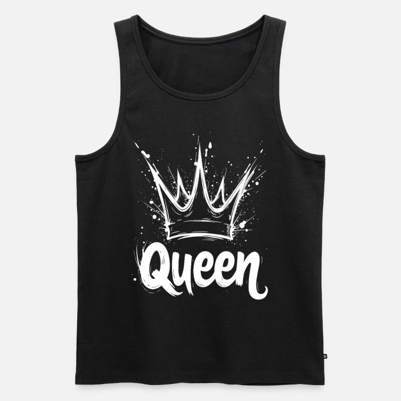 Queen Krone Splash - Männer Premium Bio Tank Top - Schwarz